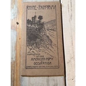 1919 Rhine Panorama Folding Map American Army of Occupation YMCA WWI Germany